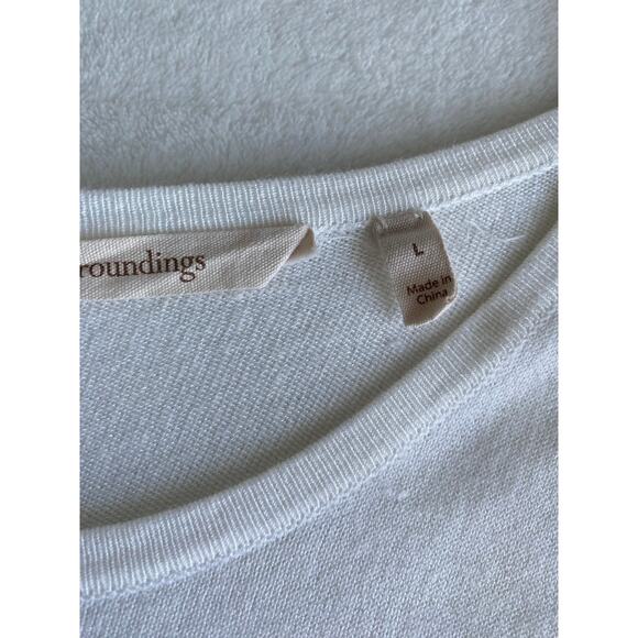 Soft Surroundings White Tunic Shirt Top Long Sleeves Large Zipper Statement - Picture 9 of 14